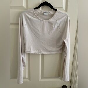 Gymshark Training Crop Top Long Sleeve in Cream